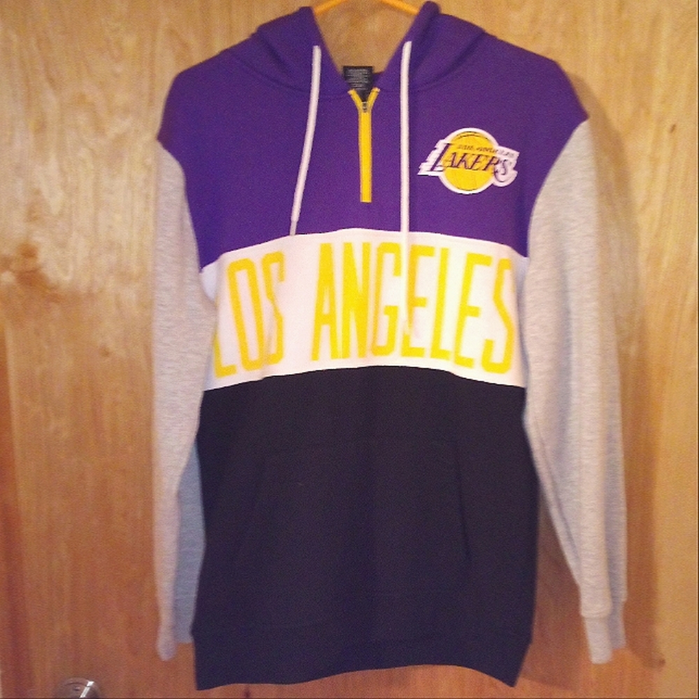 Official NBA Y2K Los Angeles Lakers color block hoodie